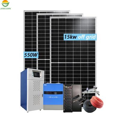 China Home Commercial Industrial Other Optional Jingsun MPPT 15kw Lithium Battery Storage Solar Energy System Off Grid Solar System for sale