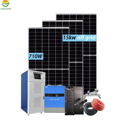 China Home Commercial Industrial Other Jingsun Hot Sale Off Grid Solar Panel System For Home 15kw Lithium Battery For Solar System for sale