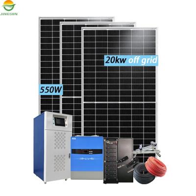 China Home Commercial Industrial Other Jingsun Supplier Off Grid Full Solar System 20kw MPPT Lithium Battery For Solar Power System for sale