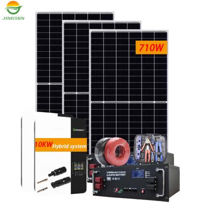 China Home Commercial Industrial Other Jingsun Supplier Solar Hybrid System 5kw 8kw 10kw 15kw Lithium Battery For Solar System for sale