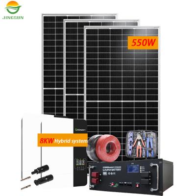 China Home Commercial Industrial Other Optional Jingsun Full System 8kw 10kw 15kw Solar Power Hybrid Inverter Solar System for sale