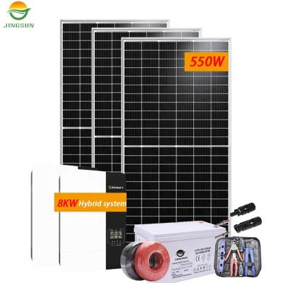 China Home Commercial Industrial Other Jingsun Solar System 5kw 8kw 10kw Hybrid Solar Panel Rack Lowest System Module for sale