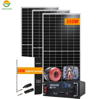 China Home Commercial Industrial Other Jingsun Best Price Hybrid Solar Powered Complete System 8kw 10kw 5kw Solar System For Home for sale