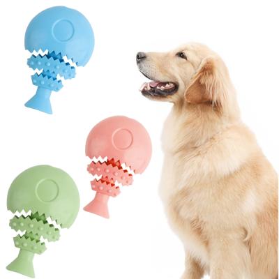 China New Pet Dog Chew Toy TPR Puzzle Fish Bone Viable Molar Interactive Fun Disjointed Dog Toy Pet Supplies for sale