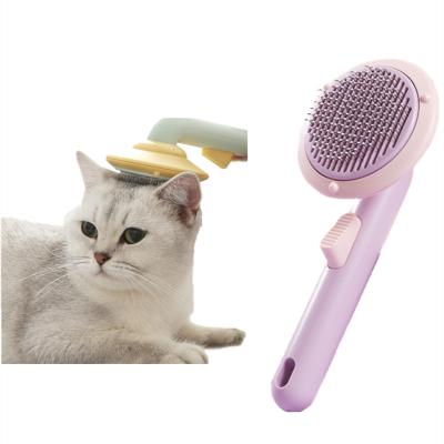 China Viable Customizable Body Washable Stainless Steel Pet Self Cleaning Comfortable Non-slip Hair Removal Comb for sale