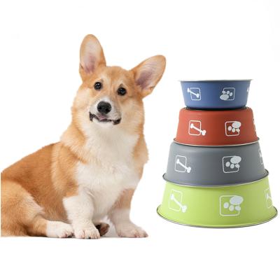 China Viable Main Supplies Stainless Steel Dog Bowl Cat Food Bowl Stainless Steel Printing Pet Bowl for sale