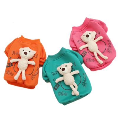 China Viable Senior Pet Supplies Wholesale Fashion Reflective Detachable Fabric Design Bear Sweater Cardigan Bear Dog Clothes Comfortable for sale