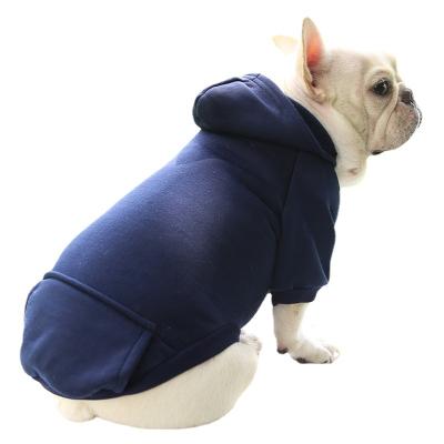 China Main supplies viable wholesale two-legged pet clothes sports pet clothes pocket denim sweater autumn and winter for sale