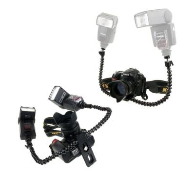 中国 Gooseneck Bracket Mount Video Grip with Dual Flash Cold Shoe Mount Heavy Duty Padded Hand Grip for Camera 販売のため