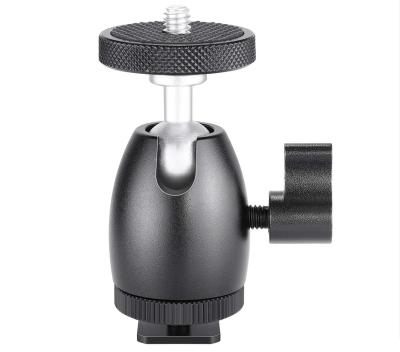 China Cheap Price Mini Ball Head 360 Degree With Hot Shoe Mount for Cameras Smartphone, Gopro, LED Video Light, Microphone for sale