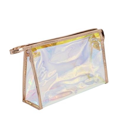 China Hot Sale Fashion Wholesale Custom Travel Lady Pouch Toiletry Waterproof Women Transparent Zipper Cosmetic Bags Clear TPU PVC Makeup Bag for sale