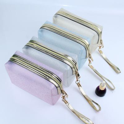 China Lady Customized Zipper Organizer PVC Travel Beauty Cosmetic Bag 2021 Large Capacity Transparent Waterproof Custom Printing Fashion for sale