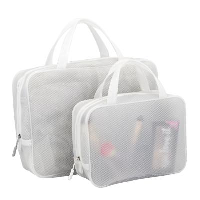 China White Swimming Bag EVA Mesh Semi Transparent Waterproof Fashion Large Capacity Wind Minimalist Travel Bag Dial Washing Rinse Bag for sale