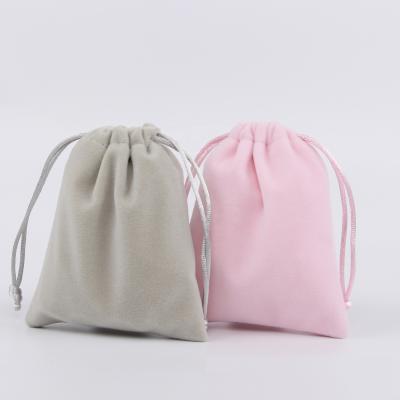 China Gift Bag Rose Velvet Drawstring Jewelry Pouch with Custom Logo Jewelry Packaging Bag Velvet Jewelry Bag for sale