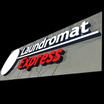 China DINGYISIGN Buildings Height Custom Business Letter 3D Outdoor Sign Illuminated Logo Led Sign Board For Laundry Shop for sale