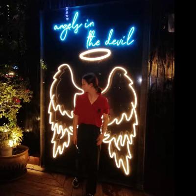 China Modern Buildings Design Led Angel Wings Sign Letters For Custom Flexible Neon Wall Decorations for sale