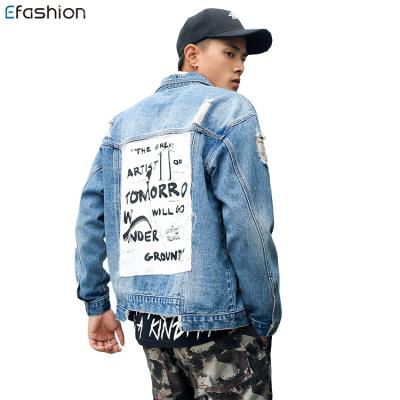 China Wear Buddy Denim Coat Breathable Custom Masculine Mens Distressed Jeans Jacket OEM Wholesale for sale