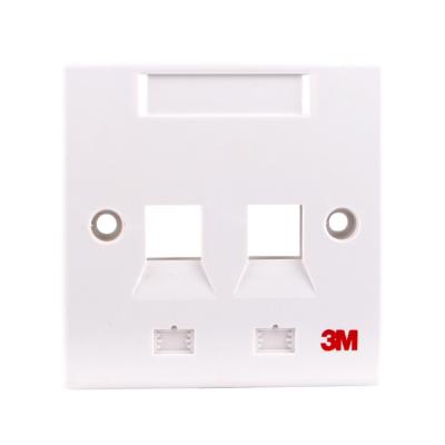 China Telecom parts 3M RJ45 faceplate/cat6 2 port network high quality dual port faceplate for sale