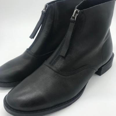 China H86200 High Cost Effective Flat Black Leather Boots And Women Boots Shoes For Ladies for sale