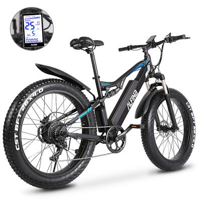 China Luxury Type 1000W 26 Inch Electric Mountain Bike Snowmobile 48V 17Ah Lithium Battery Tires Ebike Electric Bicycle For Adult for sale