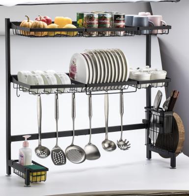 China Adjustable Kitchen Dish Drying Rack Viable Over Sink Dish Drying Rack Sink Dish Drainer Shelf Over Sink for sale