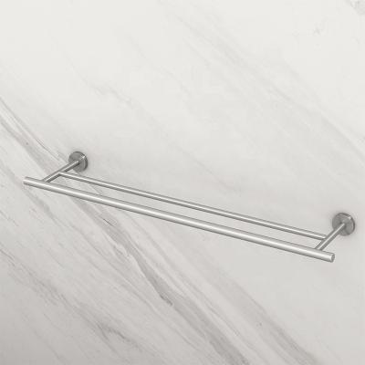 China Wholesale Fashion Bathroom Accessories Stainless Steel Double Wall Mounted Towel Rack for sale