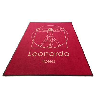 China High Quality Indoor Outdoor Customized Water Absorption Logo Carpet Rubber Entry Door Foot Printed Mats for sale