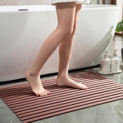 China China Manufacturer Sustainable Shower Non Slip Bathroom Tub Mat Non Slip Easy Cutting Form Shower Drainage Mat for sale