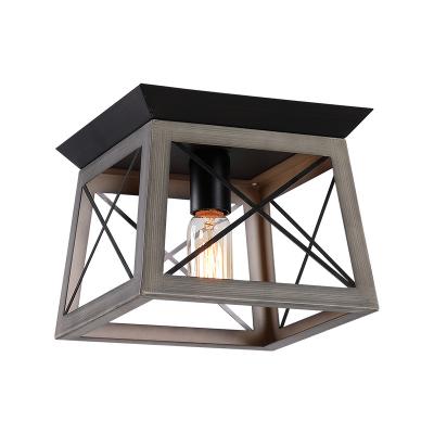 China Modern Designer Ceiling Lamps Farmhouse Vintage Pendant Light Style Caged E26 Flush Mount Edison Indoor Ceiling Light for sale