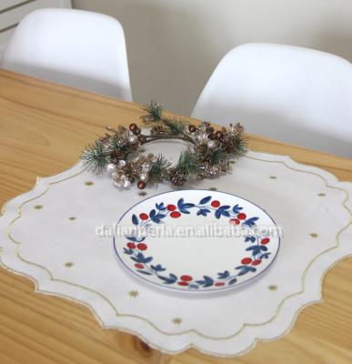 China HOT SALE China Suppliers High Quality White Polyester Woven Place Mat Embroidery Water Resistant for sale