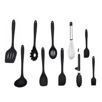 China Sustainable Unique Design Silicone 10 Pcs Kitchen Accessories Set Cookware for sale