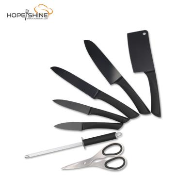 China 8 Pieces Disposable Steel Liner Handle Kitchen Liner Knife Set With Stand for sale