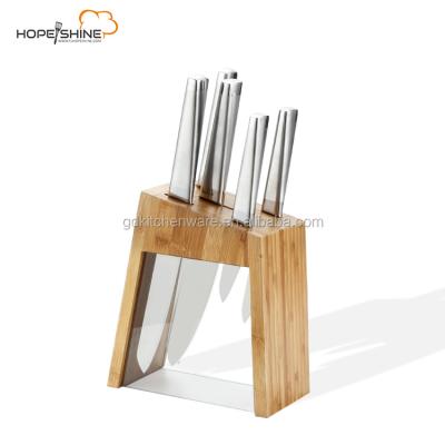 China High Quality Disposable Hollow Handle Mirror Polished With Show Block Knife Set for sale