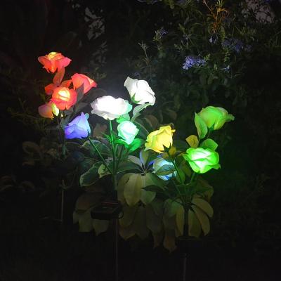 China Garden Plant Lawn Light Decoration Waterproof Yard/Garden Villa/Outdoor Solar LED Rose Lights for sale