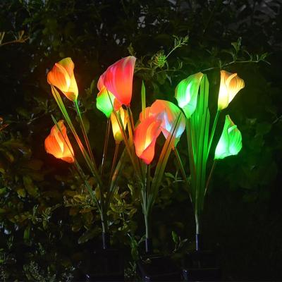 China Lotus Light /Outdoor Lawn Light Yard Simulation Calla Solar Flower LED Lights Customized Garden Plant/Garden Villa for sale