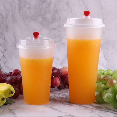 China Simply Tough Reusable Disposable Plastic Bubble Tea Cup Milk Tea Boba Cup For Party With Lid And Straw Verrine Glass Disposable Tumbler for sale