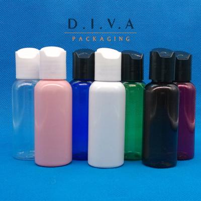 China 50ml PET Refillable Plastic Bottle Portable Bottles with Disc Cap for sale