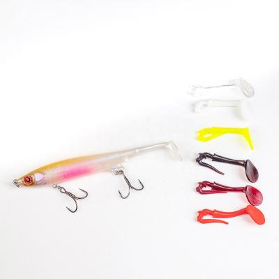 China Hard Vivid Action Fish Minnow Bait Swimming Tackle Artificial Fishing Lure Fly Outdoor OPP Fish Lure With Soft Tail for sale