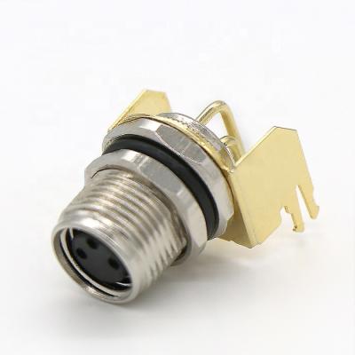 China IP 67 3pin 4pin 6pin Waterproof Industry IP 67 3pin 4pin 6pin Circular Sensor PCB Mount Female Right Angle Connector for sale