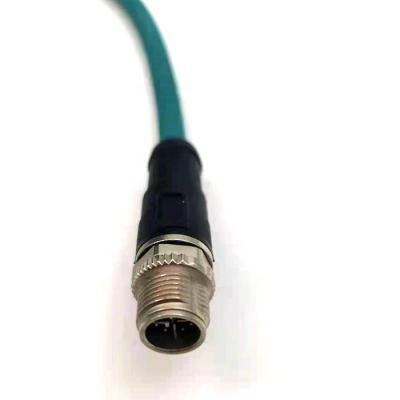 China Industrial & Automative X-coding M12 Connector M12 Custom 8 Pin RJ45 With Straight Cat 6A SFTP Shield 26AWG PVC Cable 1M Length for sale