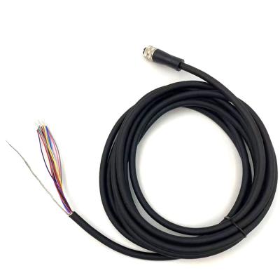 China Industry M12 A Code 3pin 4pin 5pin 6pin 8pin Female Straight Shielded Molded Cable for sale