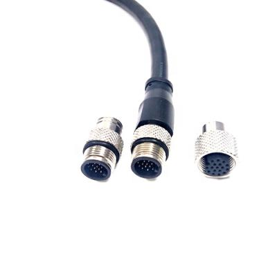 China Waterproof Industry M12 A Code 17in Circular Connector Male Shielded Straight Molded Cable 1 Meter For Industrial Automation Sensor for sale