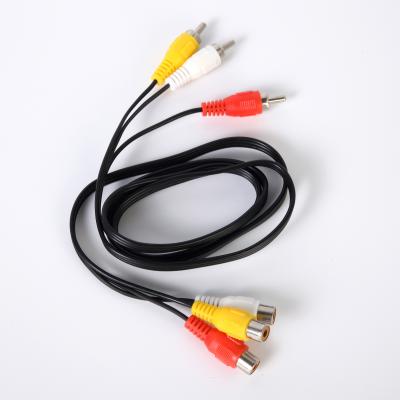 China Telecommunication RCA Female To Male Video Audio Video Line Extension Cable Splitter 3RCA AV Adapter for sale