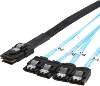 China Multimedia Minisas 36P SFF-8087 Turn 4SATA ​​7P Cable Server Motherboard Array Card Data Cable for sale