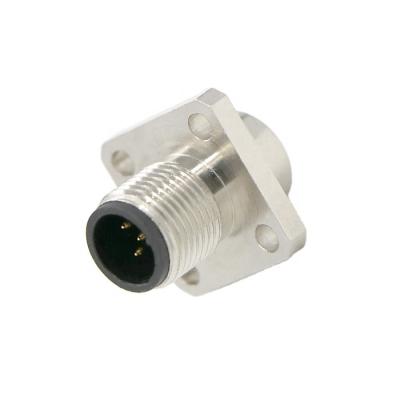 China Waterproof IP 67 4pin 6pin 8pin 10pin 12 Pin Cable Industry M12 Pin Connector Circular Mount 3 Pin Connector Male Adatper For Automation for sale