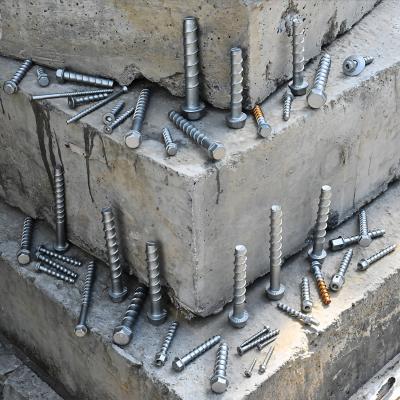 China Heavy Duty Coated Hex CSK Head Self Tapping Concrete Screw Anchor Threaded Rod for Masonry for sale