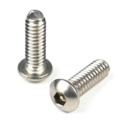 China Stainless Steel 304 Button Head Allen Tamper Resistant Hex Full Thread Machine Screws for sale