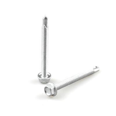 China Installation Coating Flange Hexagonal Head Self-Drilling Screws SS304 Bi Metal Screw Drill Tail Screw 6.3x65mm for sale