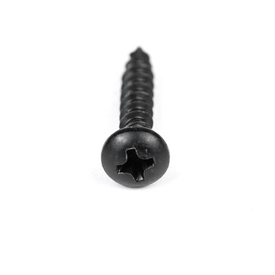 China Electrical Appliances 16mm Black Round Phillips Chipboard Screw with Harden Design for sale