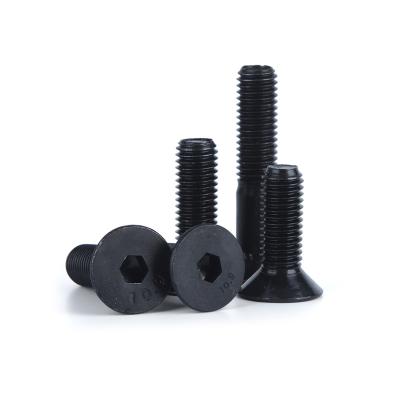 China 100% QC Tested Black Oxide Grade 10.9/12.9 M4 Flat Socket Bolt with Countersunk Head for sale